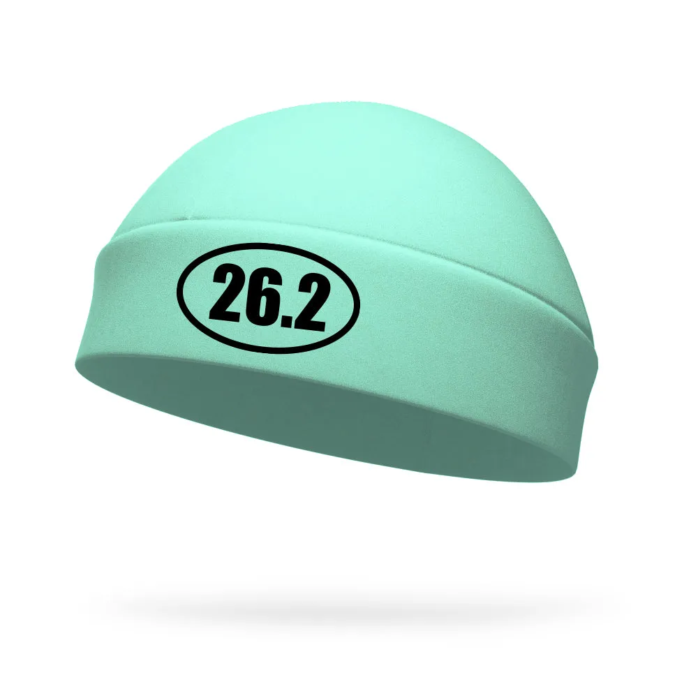 26.2 Wicking Ponytail Hat - Black Logo