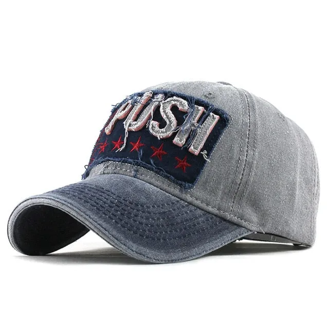 5 Star Push Embroidered Baseball Cap