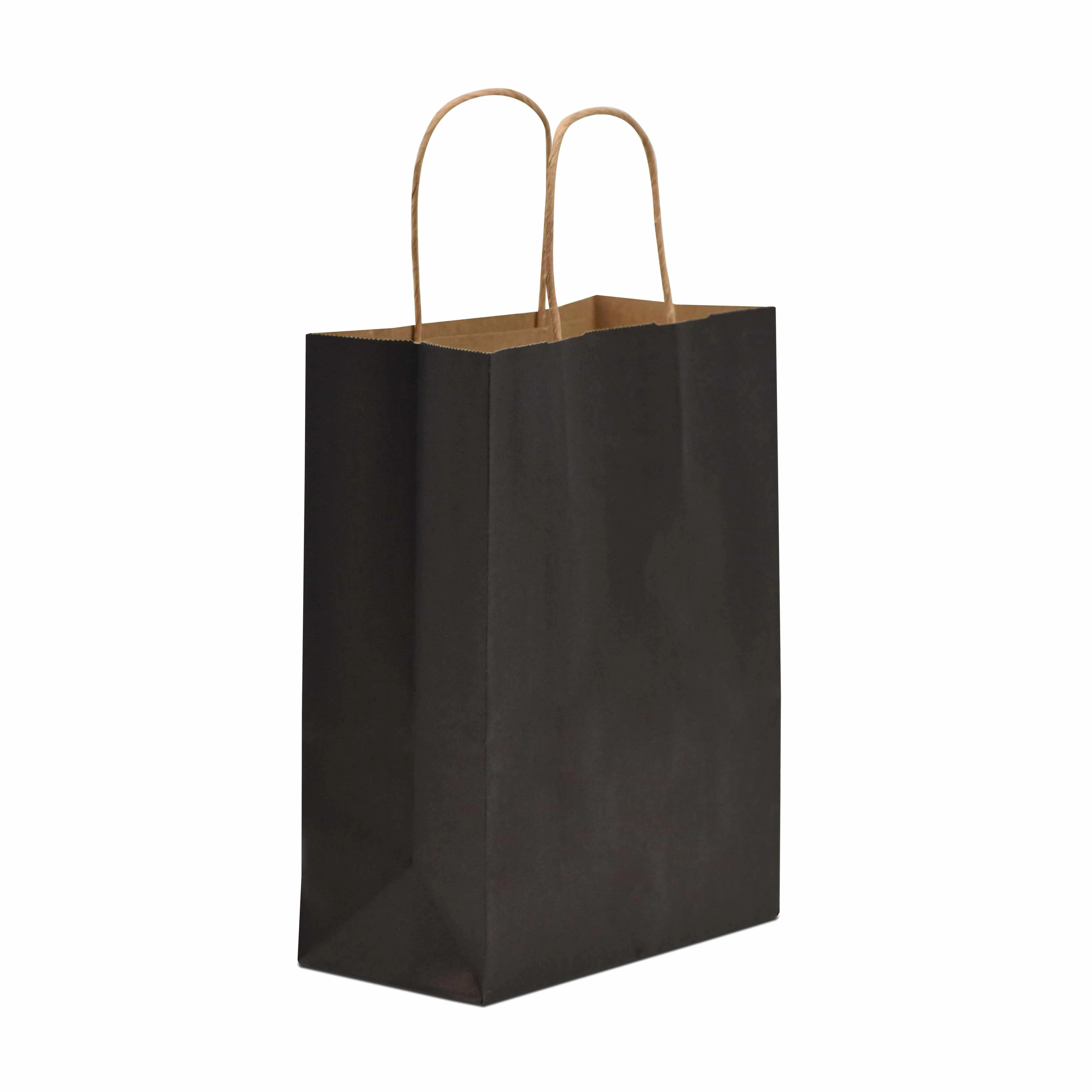 8x4x10 Small Black Paper Bags with Handles