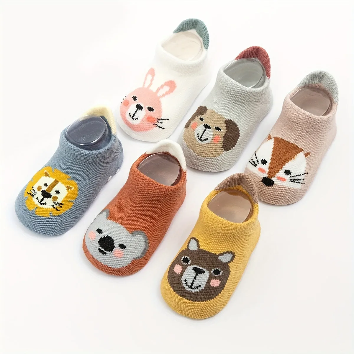 Adorable Cartoon Animal Kids Antiskid Floor Socks with Dot Glue