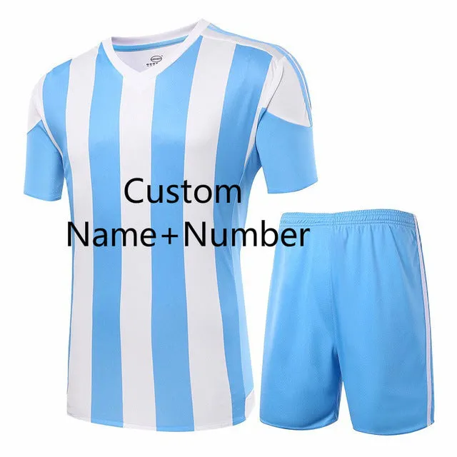 Adult/kids Breathable Soccer Set Soccer Jerseys Uniforms Children Football Kit Shirt Tracksuit