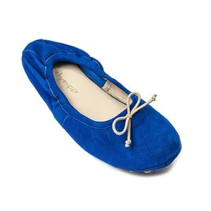 Alessia Flat Suede Electric Blue