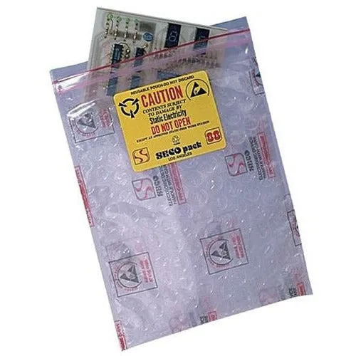 Anti-Static Reclosable ESD Bubble Bags. 12 x 15 - Dissipative