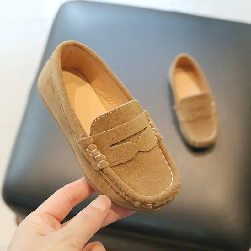 ARWEN & AJH GROUP Children's Flats Suede Leather Casual Shoes Spring Autumn New Solid Slip on Boys Shoes Kids Loafers Girls Dress Party Shoes 구두