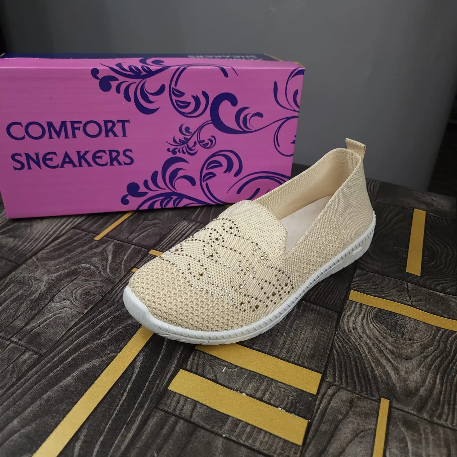 Beige Casual shoes with Studs