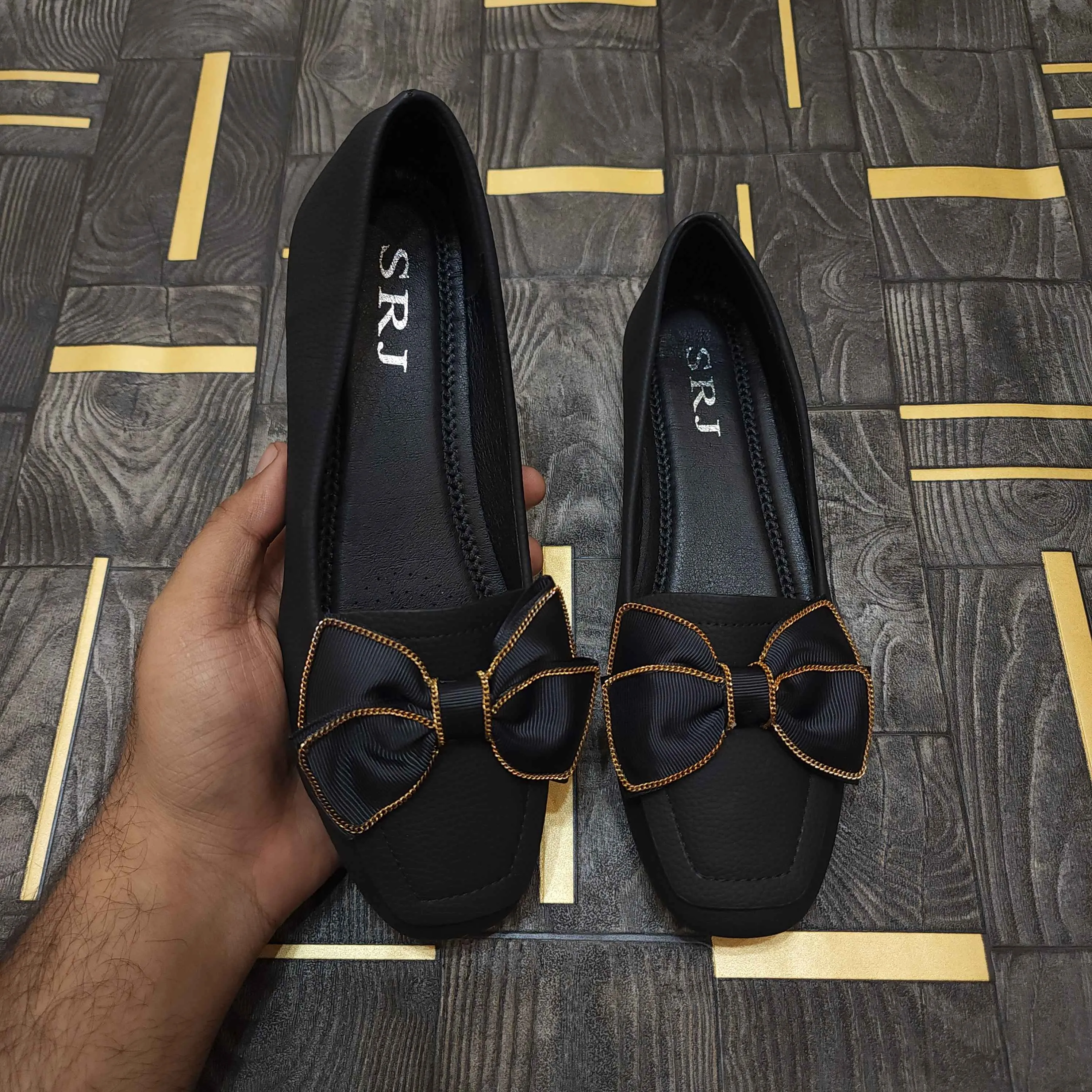 Black Bow Comfy Shoes