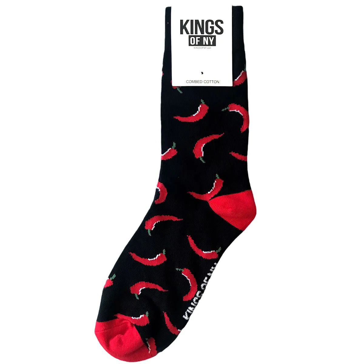 Black Red Chili Pepper Mens Socks