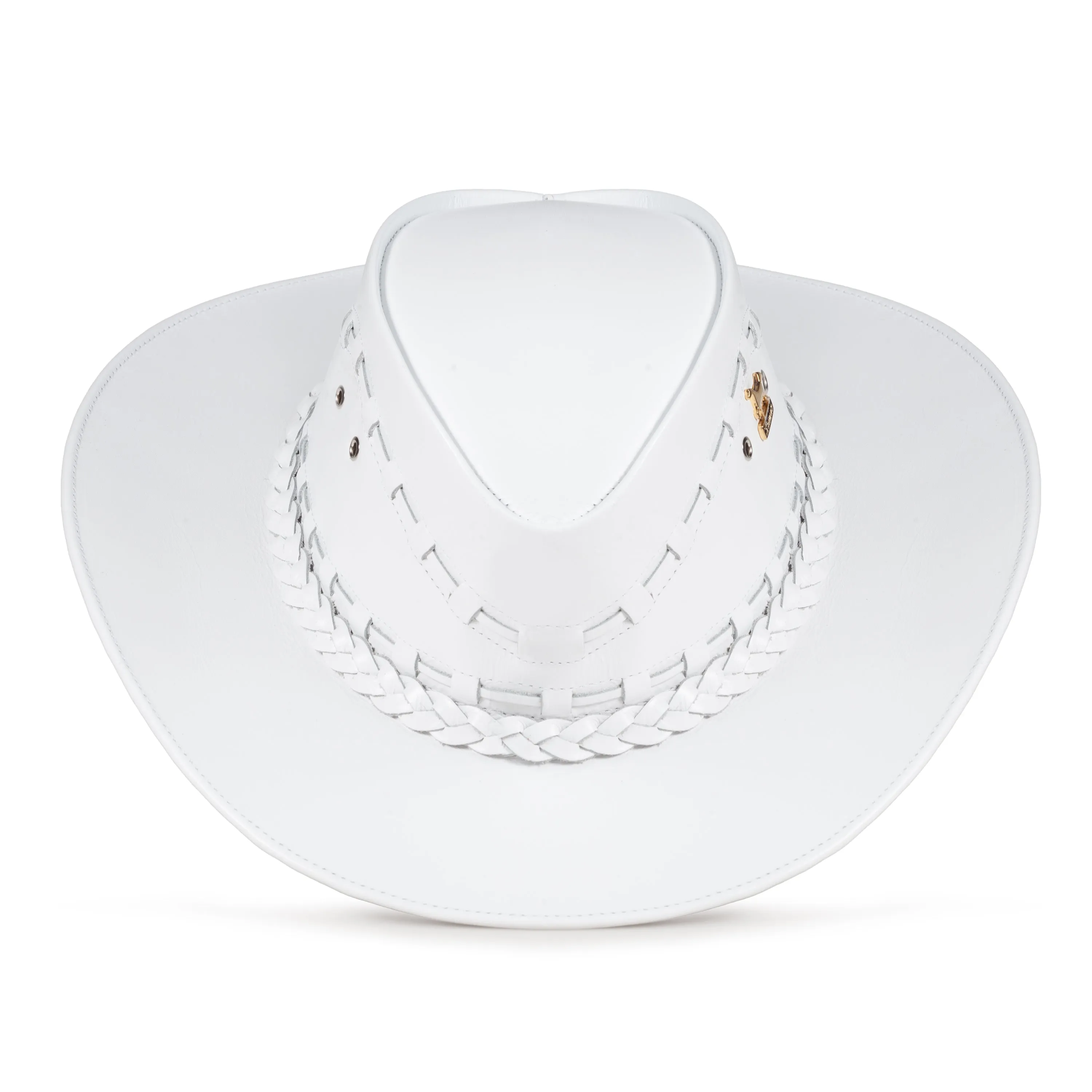 Brunello's Western Leather Hat in White