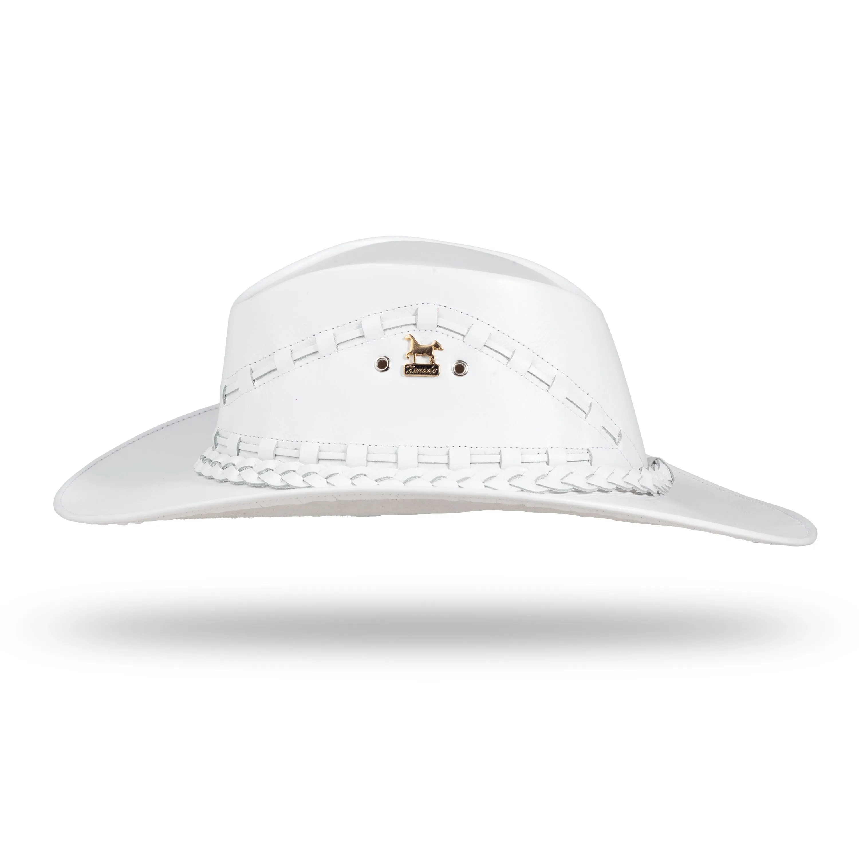 Brunello's Western Leather Hat in White