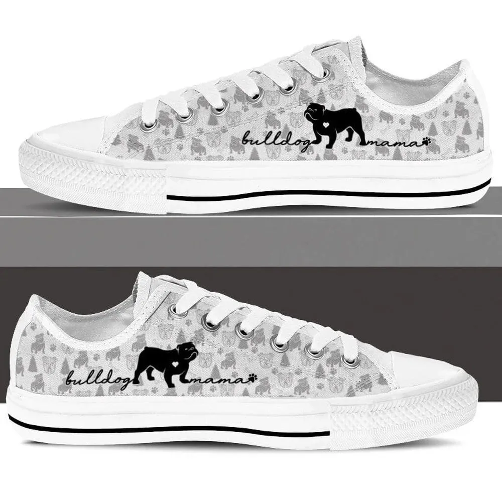 Bulldog Low Top Shoes, Dog Printed Shoes, Canvas Shoes For Men, Women