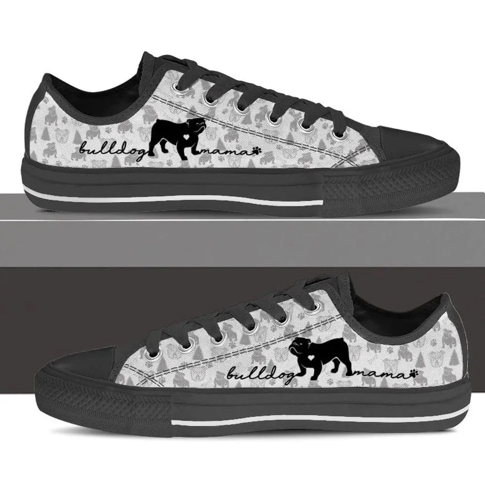 Bulldog Low Top Shoes, Dog Printed Shoes, Canvas Shoes For Men, Women