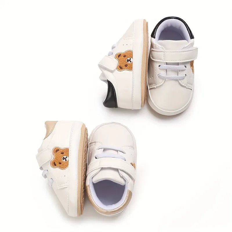 Casual Cute Cartoon Bear Sneakers For Baby Boys, Comfortable Non-slip Walking Shoes For Spring And Autumn