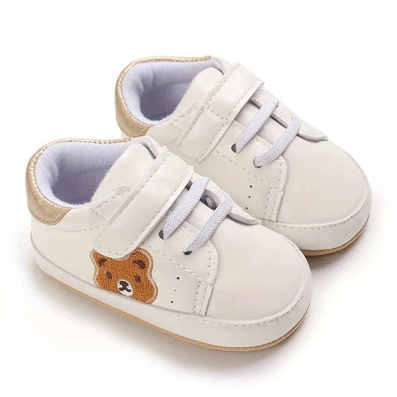 Casual Cute Cartoon Bear Sneakers For Baby Boys, Comfortable Non-slip Walking Shoes For Spring And Autumn