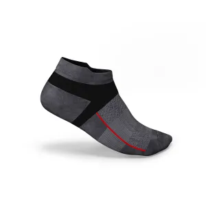 Charcoal Grey No Show Tab Cushioned Performance Socks - Unisex