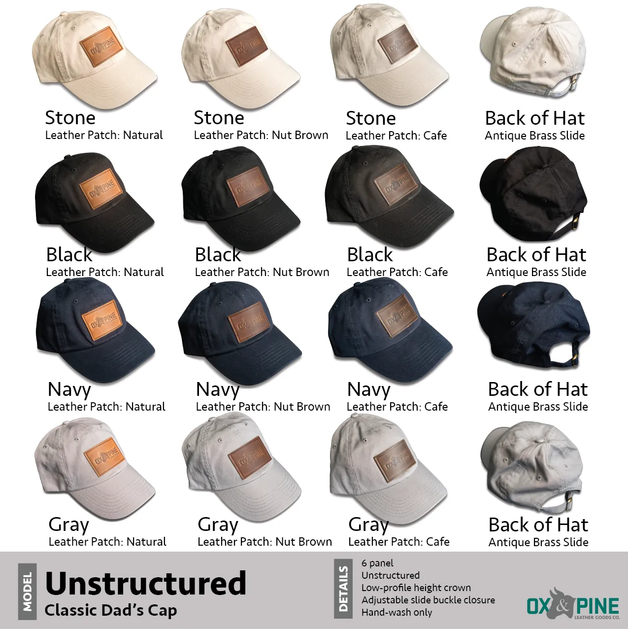 Cheery Mishaps - Leather Patch Unstructured Style Hats - 30  Stamp Design Options