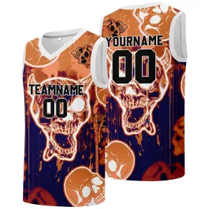 Custom basketball jersey for men and women. Stitched and printed name, number and logo Orange