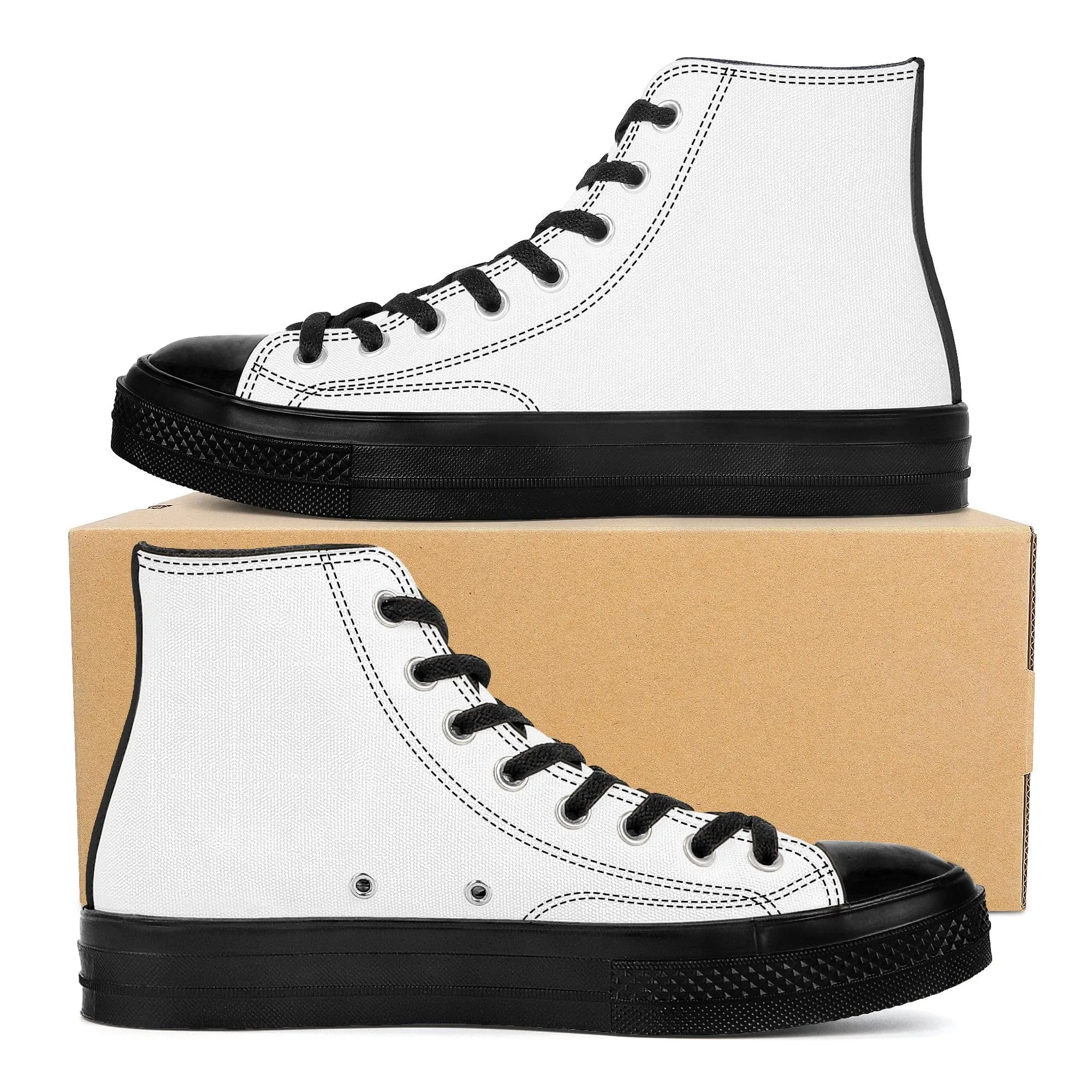 Custom High Top Canvas Shoes -Black SF D71