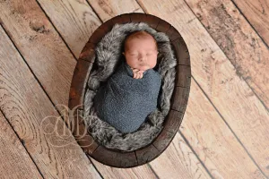 Dark Gray Grey Stretch Knit Baby Wrap