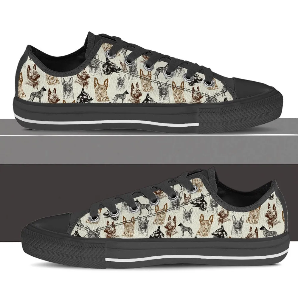 Dutch Shepherd Low Top Shoes - Low Top Sneaker, Dog Printed Shoes, Canvas Shoes For Men, Women