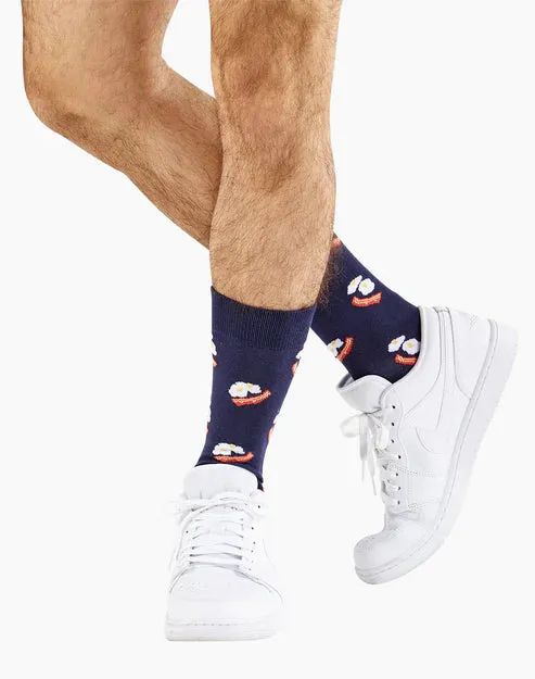 Eggs and Bacon Men's Bamboo Crew Socks