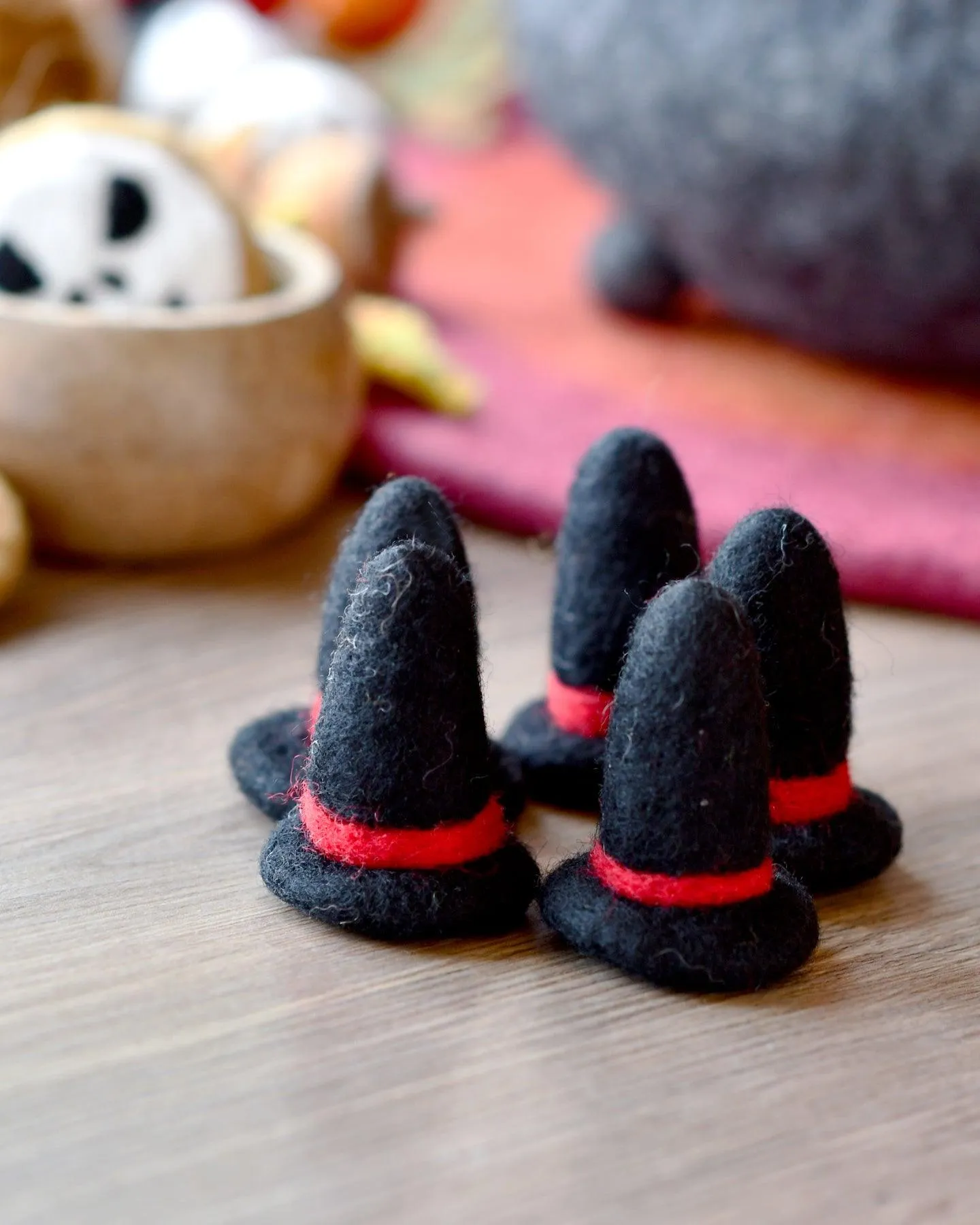 Felt Witches Hat Loose Parts - 5 Hats