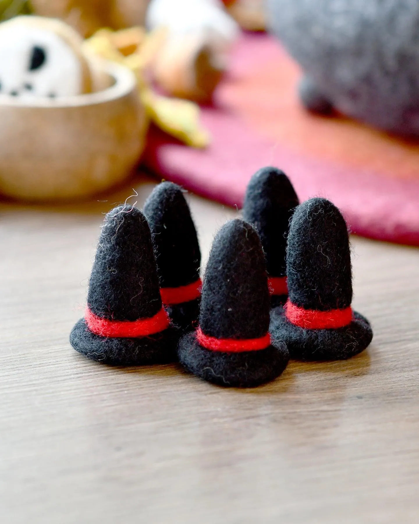 Felt Witches Hat Loose Parts - 5 Hats