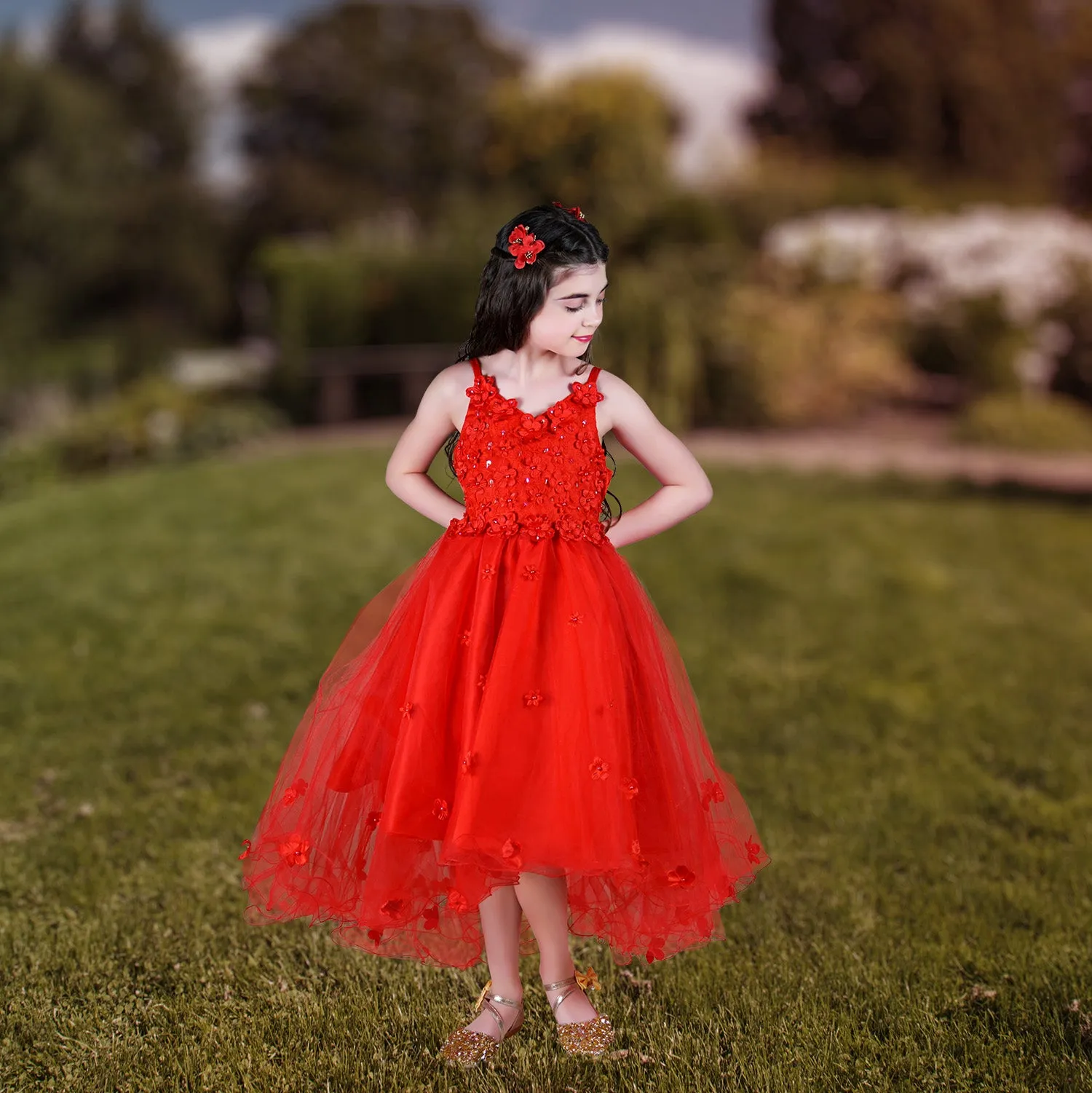 Fiona Dress - Vermilion Red