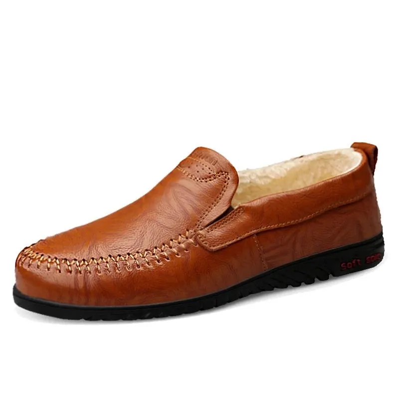 Genuine Leather Men Casual Shoes Loafers Men Shoes Quality Comfort Soft Shoes Men Flats Hot Sale Moccasins Big Size 37~47 v1