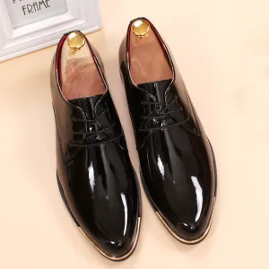 glossy dress shoes white flat wedding shoes patent leather loafers mens shoes luxury brand italian brand oxfords shoes for men