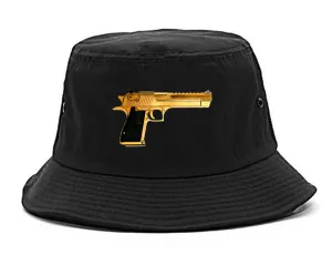 Gold Gun 9mm Revolver Chrome 45 Bucket Hat