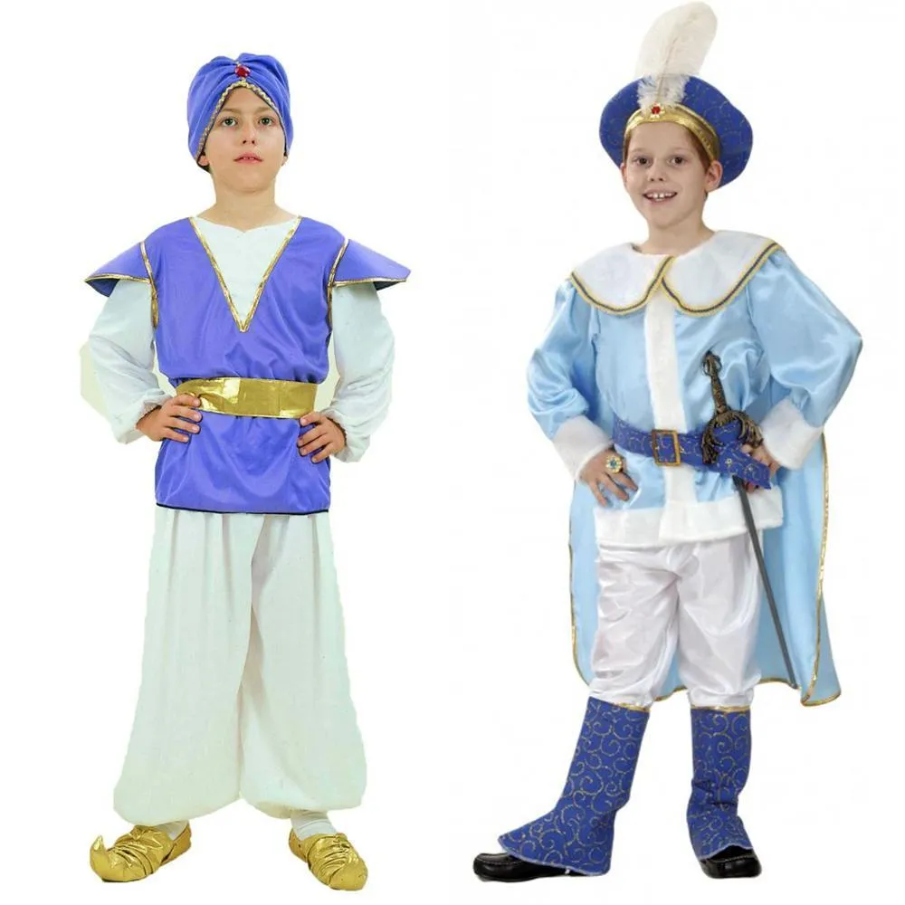 Halloween Kids Boys India Aladdin Prince Cosplay Costume