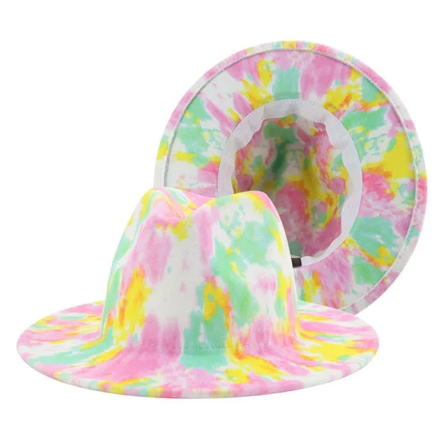 Hats for Women Fedoras Hats Winter Tie Dye Autumn Women Hats