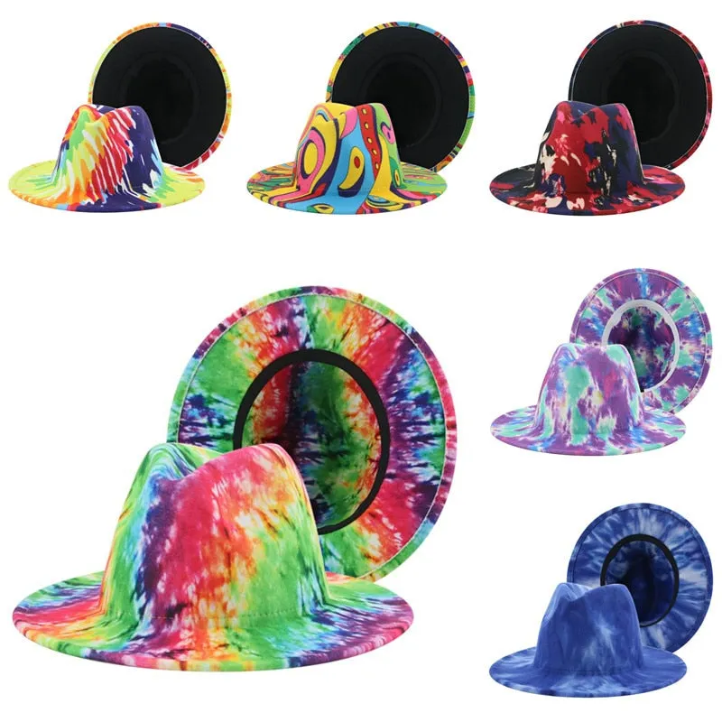 Hats for Women Fedoras Hats Winter Tie Dye Autumn Women Hats