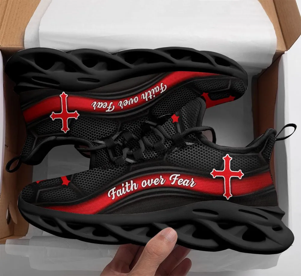 Jesus Running Black Red Sneakers 3 Max Soul Shoes - Christian Shoes For Men And Women