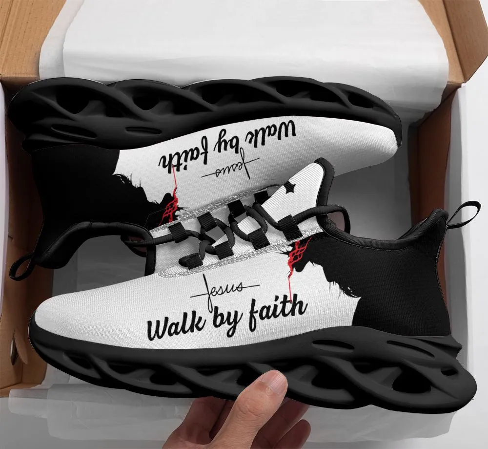 Jesus Walk By Faith Running Sneakers Max Soul Shoes - Christian Shoes For Men And Women