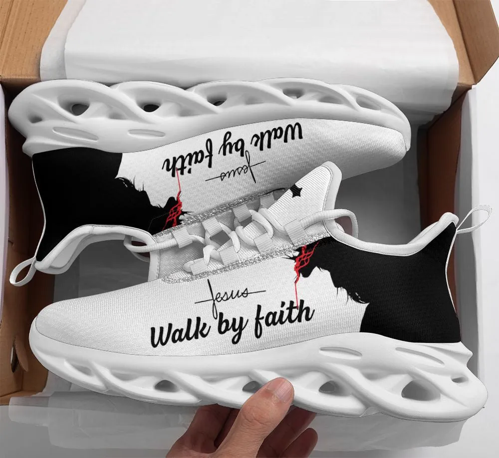 Jesus Walk By Faith Running Sneakers Max Soul Shoes - Christian Shoes For Men And Women