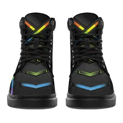 Lgbt Rainbow Heart Leather Boots - Christian Shoes For Men And Women