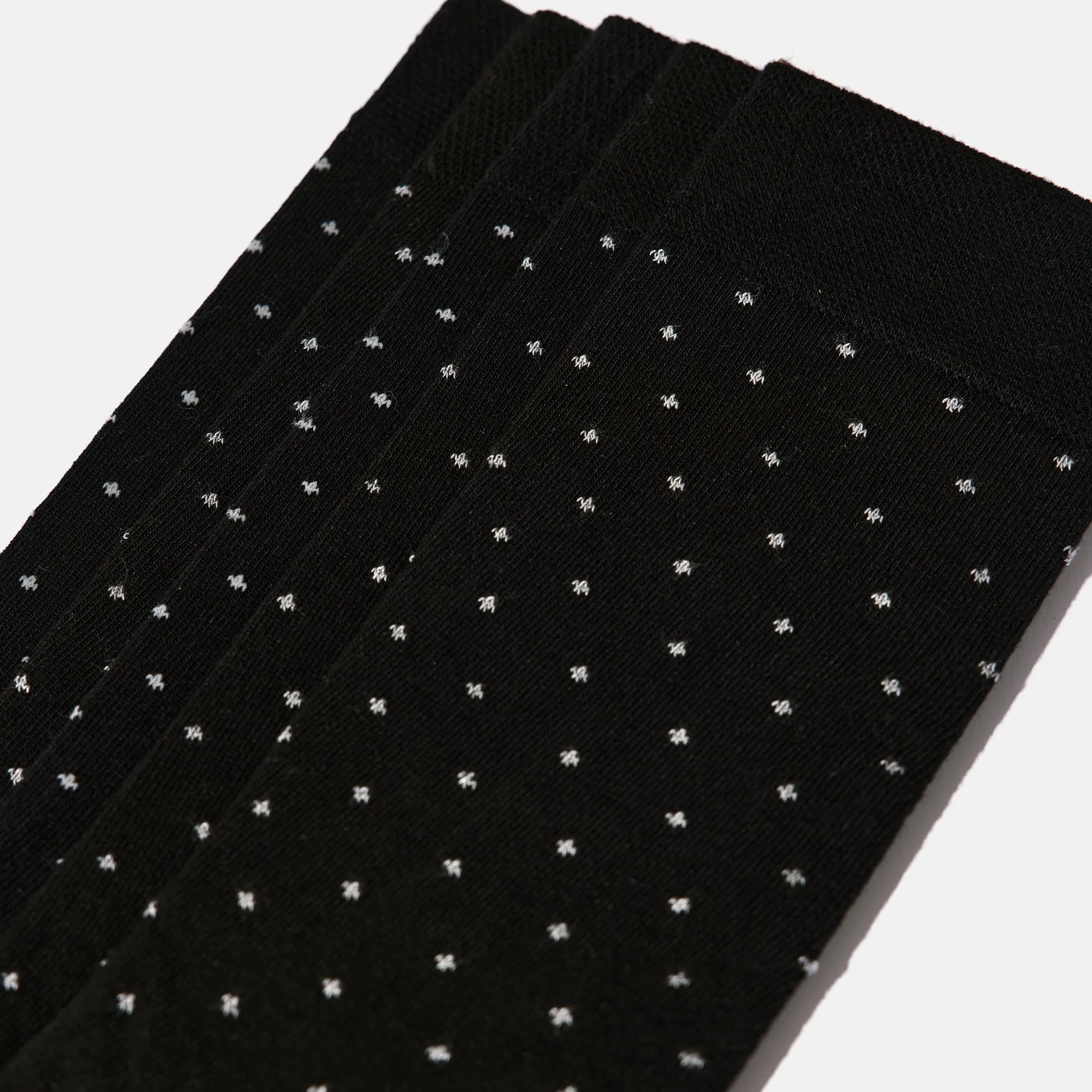 Men's Bamboo Dress Socks • Dotted Pack of 1/3/5 Pairs • Black