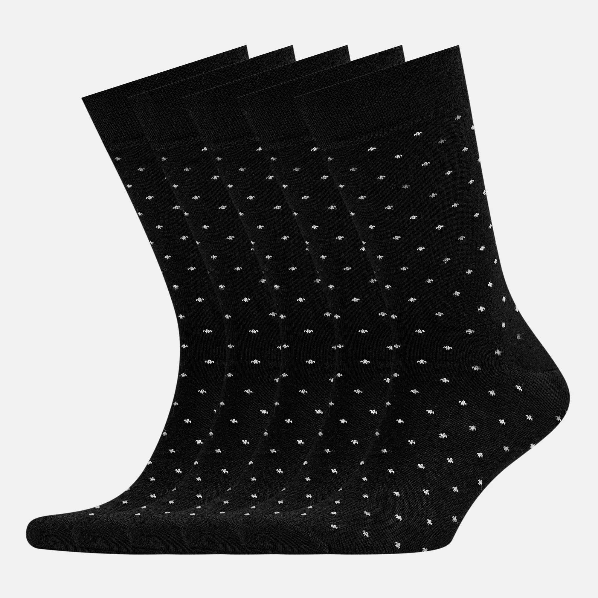 Men's Bamboo Dress Socks • Dotted Pack of 1/3/5 Pairs • Black