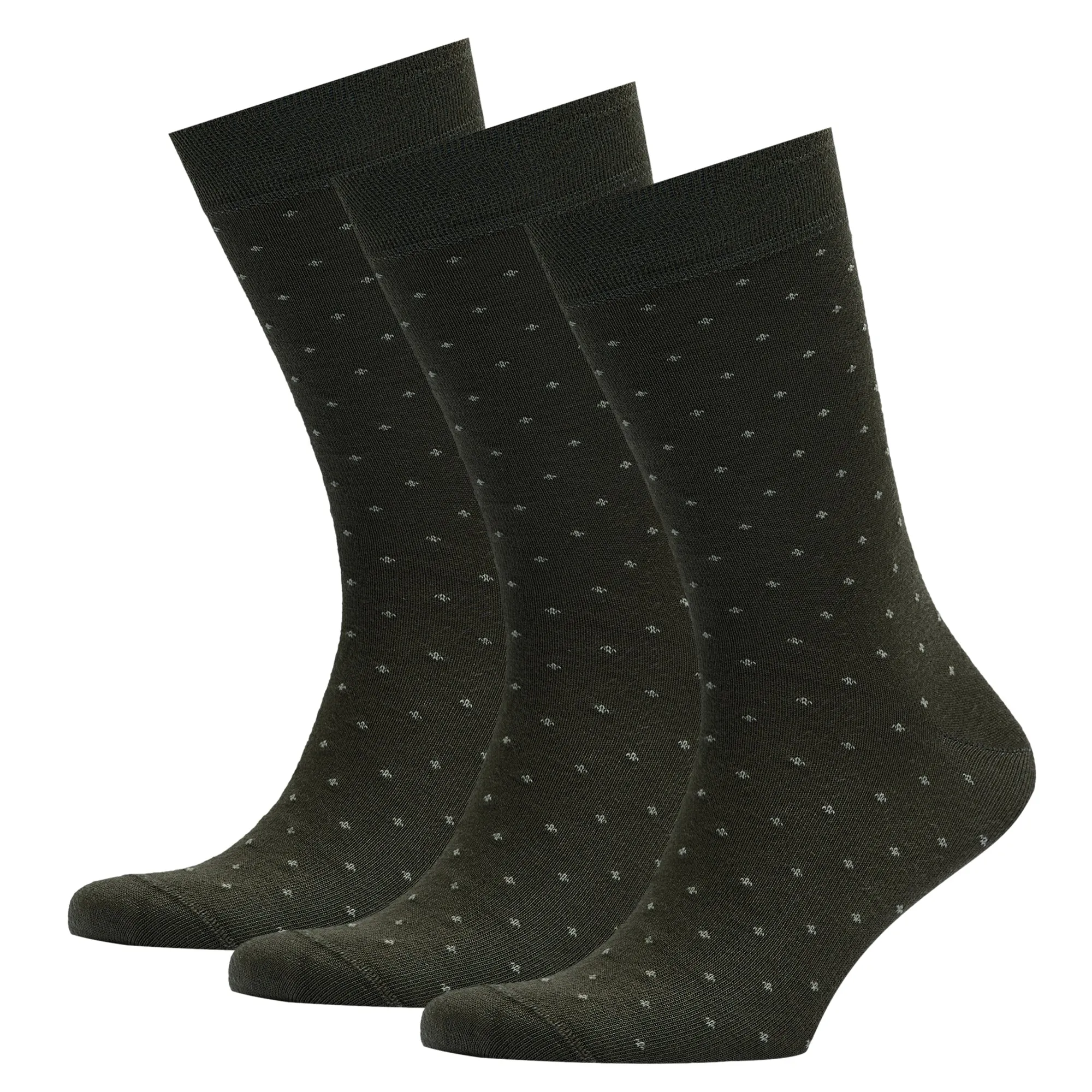 Men's Bamboo Dress Socks • Dotted Pack of 1/3/5 Pairs • Green Khaki