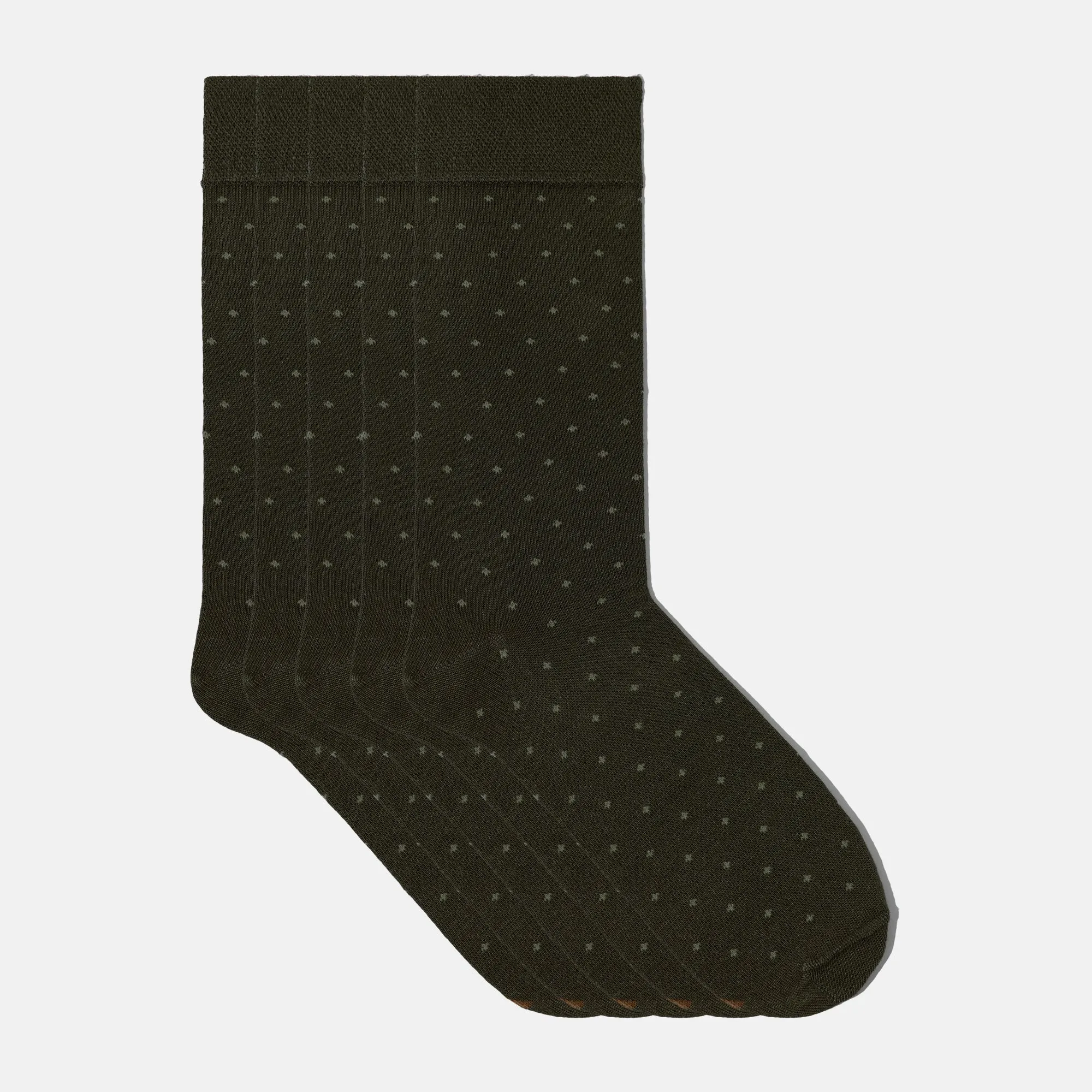 Men's Bamboo Dress Socks • Dotted Pack of 1/3/5 Pairs • Green Khaki