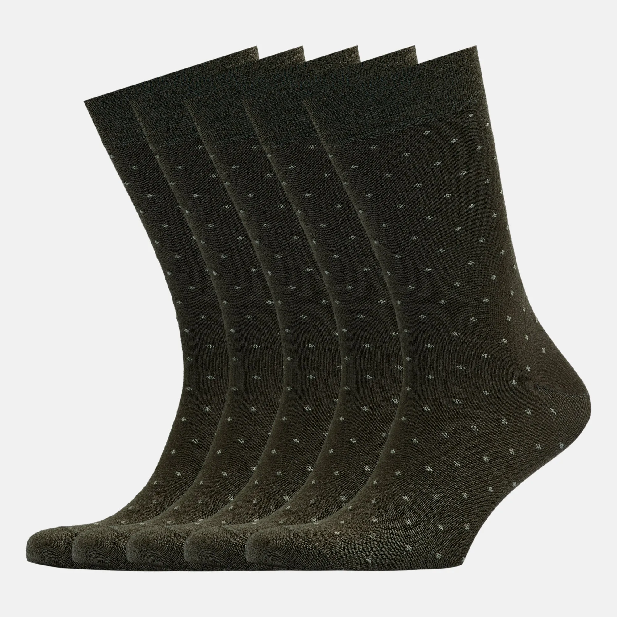 Men's Bamboo Dress Socks • Dotted Pack of 1/3/5 Pairs • Green Khaki