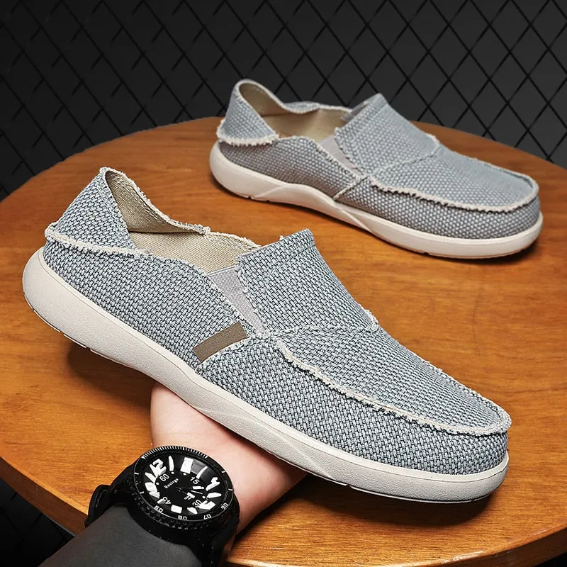 Men's Casual Shoes Denim Canvas Breathable Men Autumn Vulcanized Shoes Slip Wear Men's Flat Shoes Soft Summer Casual Shoes