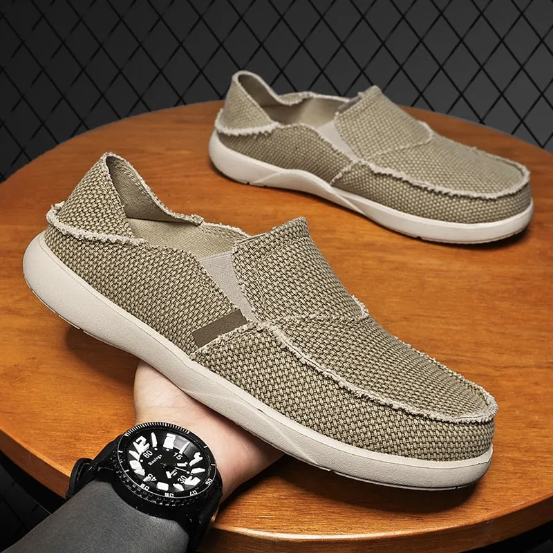 Men's Casual Shoes Denim Canvas Breathable Men Autumn Vulcanized Shoes Slip Wear Men's Flat Shoes Soft Summer Casual Shoes