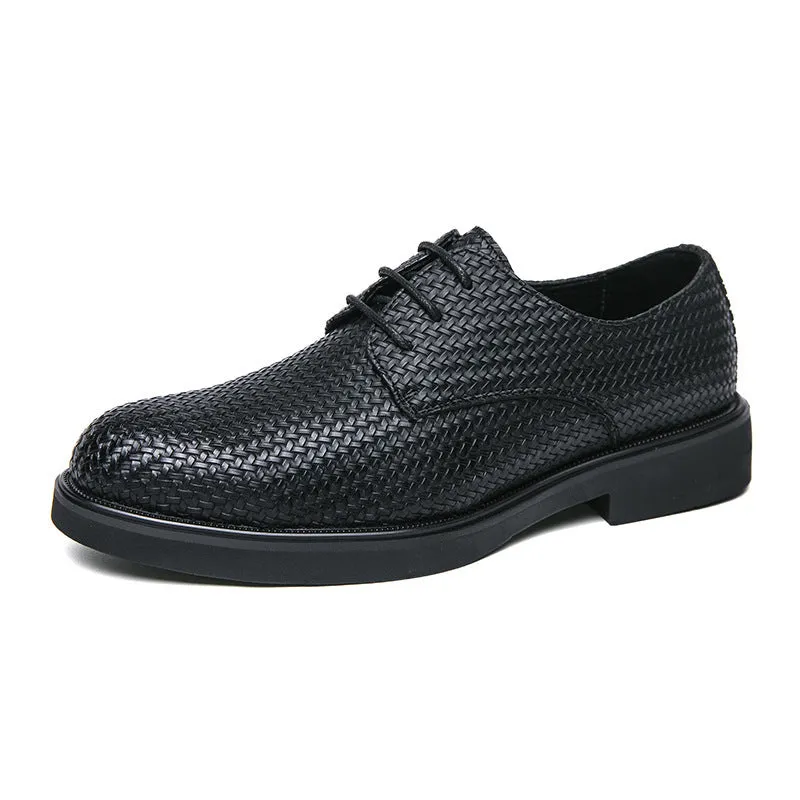 Men's Youth Platform Plus Size 3D Woven Artificial Leather Shoes