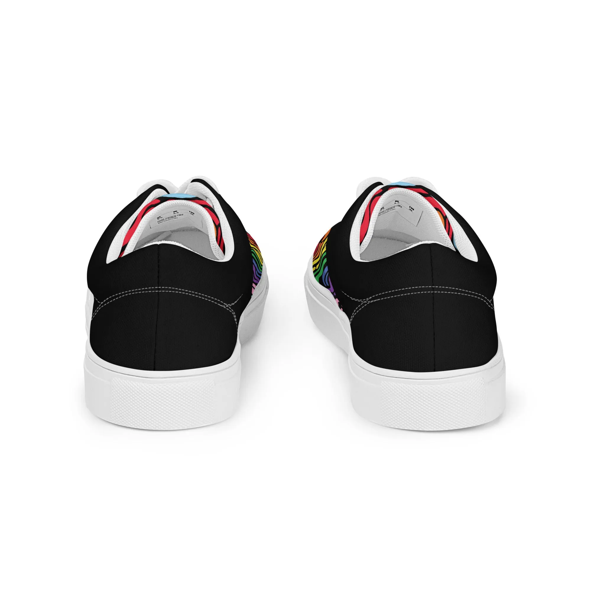 Modern Rainbow Wave Men’s Lace-up Canvas Shoes