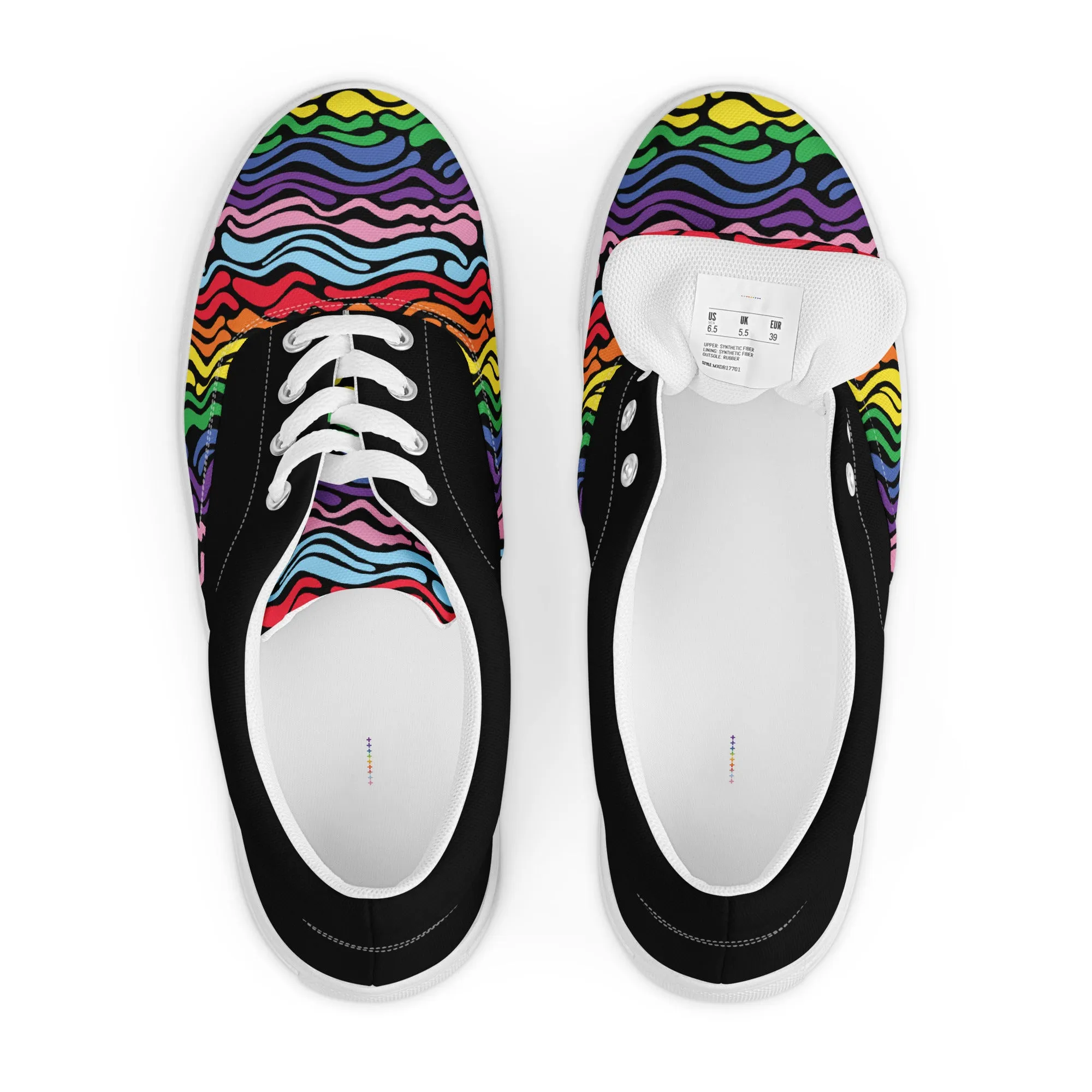 Modern Rainbow Wave Men’s Lace-up Canvas Shoes