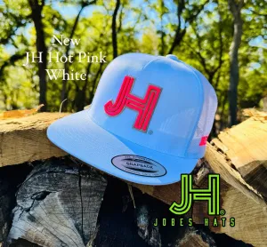 NEW 2024 JH Cap- All White JH Hot Pink