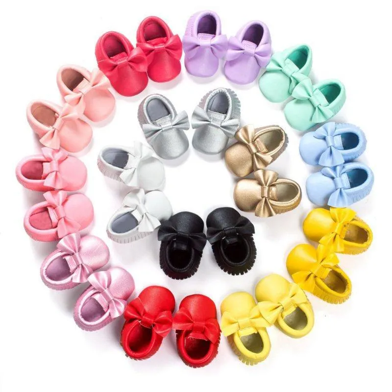 New Casual Infant Shoes Baby Girls Sweet Style Bow Tassel Decoration Fashion Casual Soft Sole Prewalker Toddlers