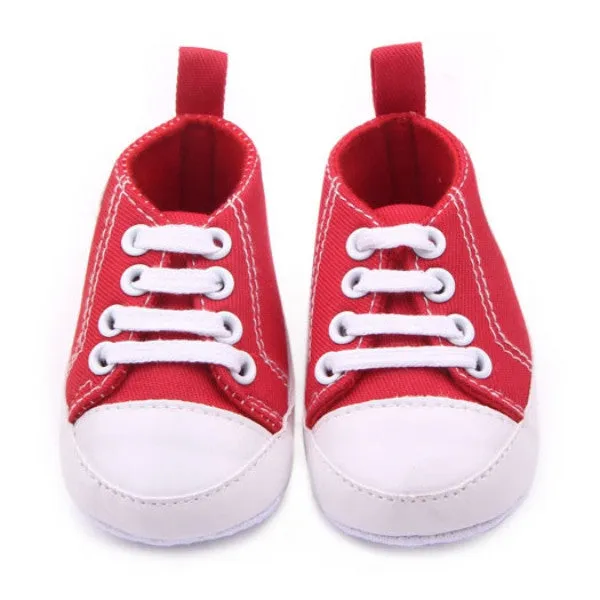 Newborn Toddler Baby Boys Girls Canvas Shoes Infant Soft Sole Crib Prewalker 0-12M 12 Colors